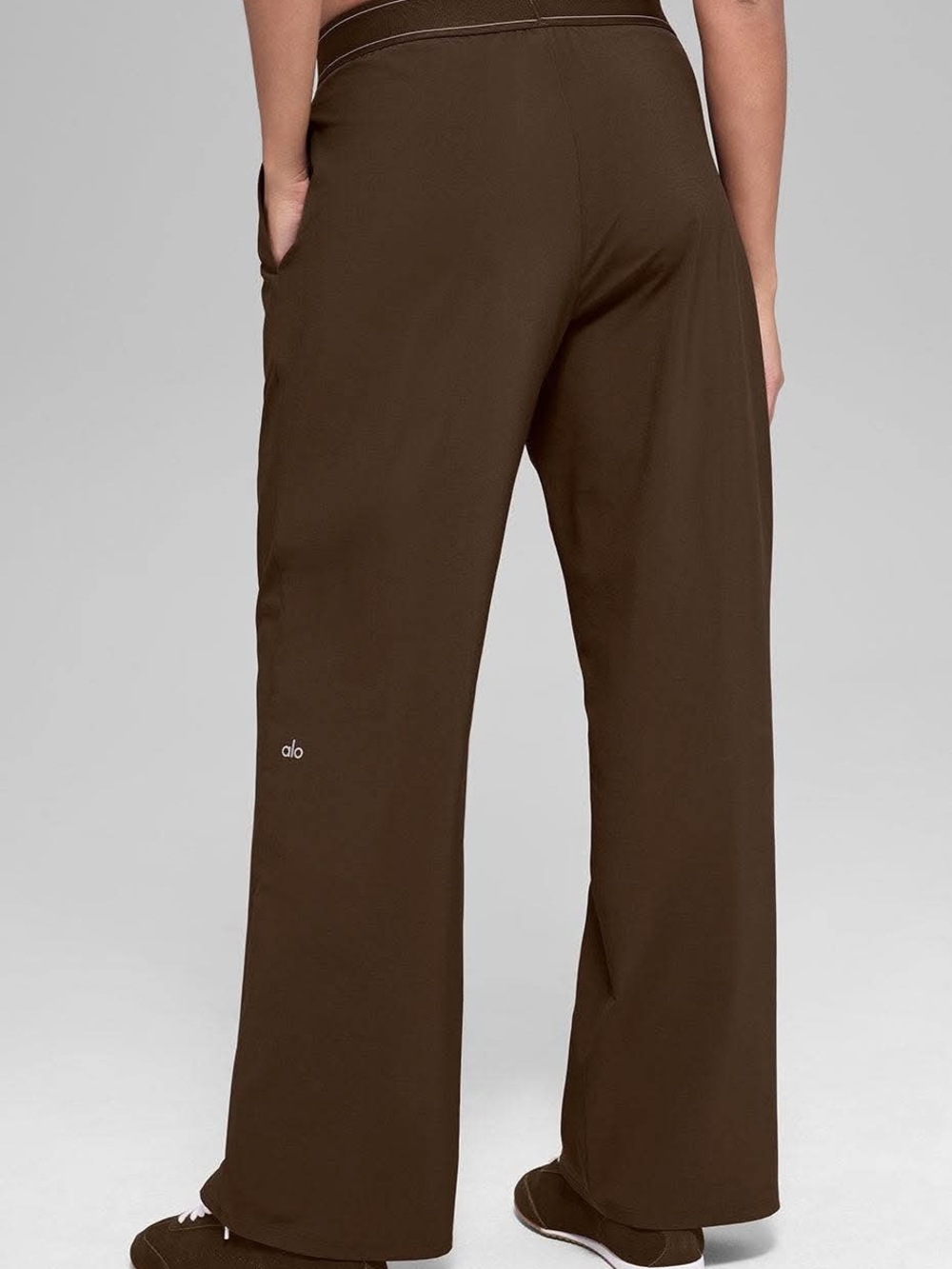 ALO Yoga Wide Leg High-Waist Pants in Dark Brown - Picture 2 of 3